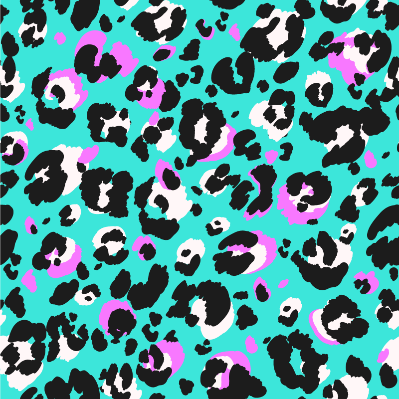 Vinyl Teppich Tiermuster bunte leopardenflecken - TenStickers