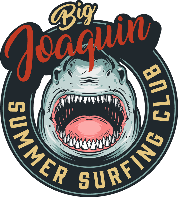 Vinyl Teppich mit Namen hai-surf-emblem - TenStickers