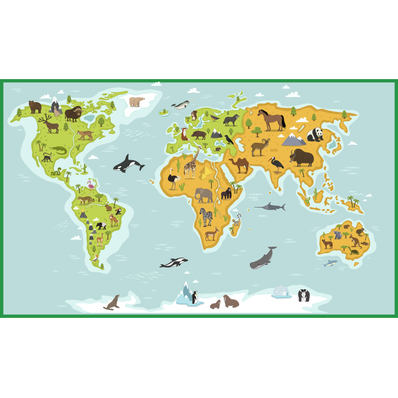 Vinyl Teppich Weltkarte kartografische exploration - TenStickers