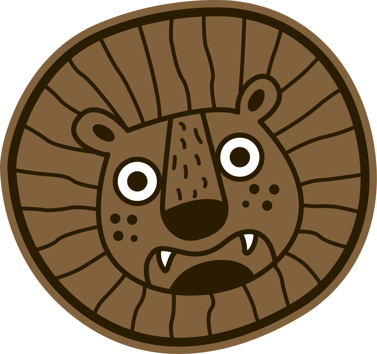 Vinyl Teppich Kinder löwe cartoon kreis - TenStickers