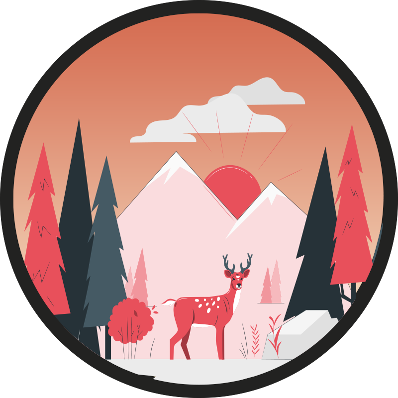 Vinyl Teppich rund Waldlandschaft - TenStickers