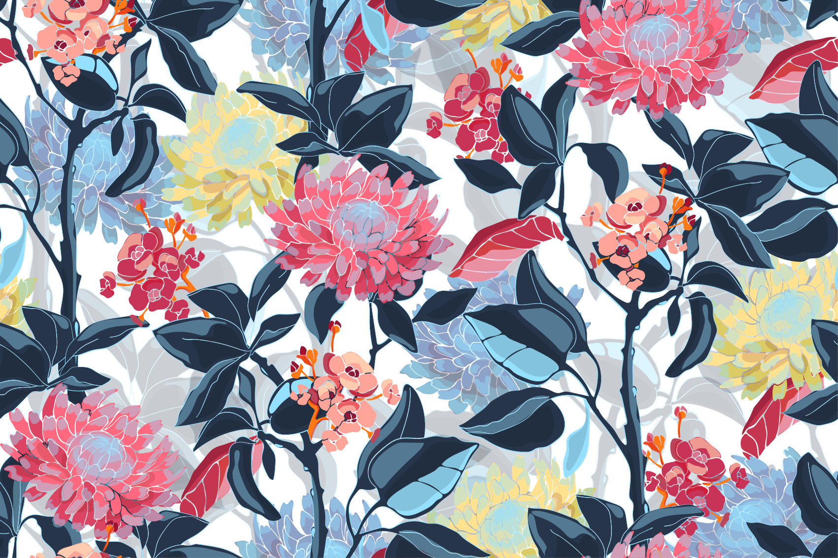 Vinyl Teppich Blumen blumenarrangementdetails - TenStickers