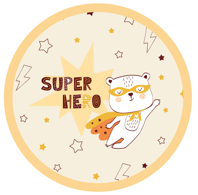 Vinyl Teppich Kinder superheldenbär - TenStickers