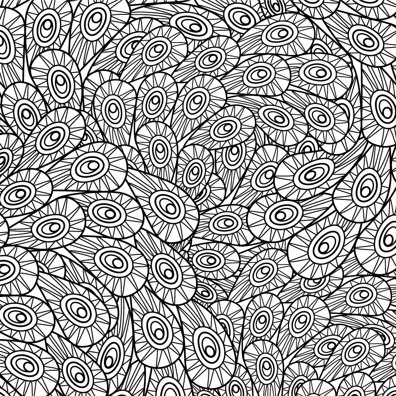 Vinyl Teppich Mandala pfauenfeder muster - TenStickers