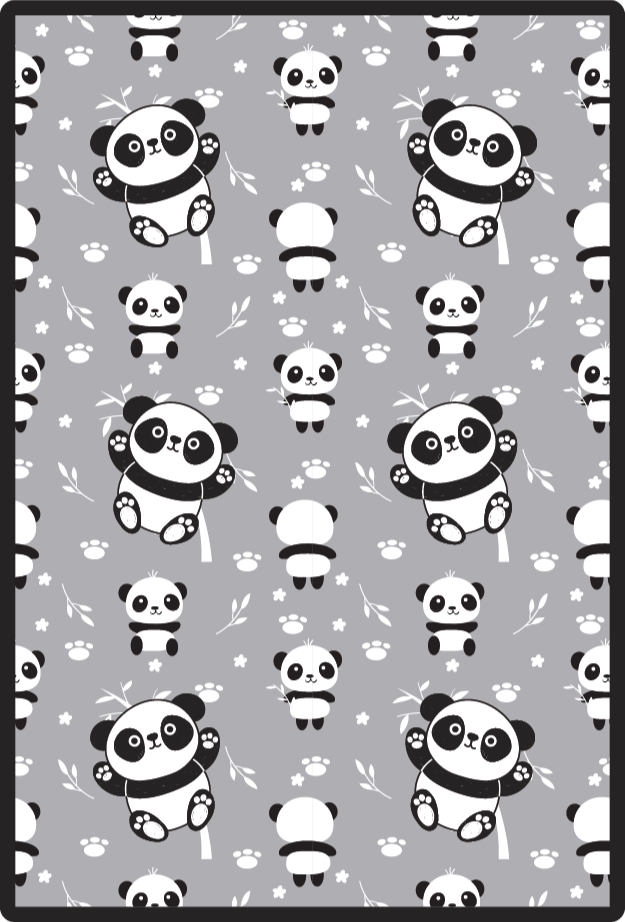 Vinyl Teppich Kinder panda-spielzeit - TenStickers