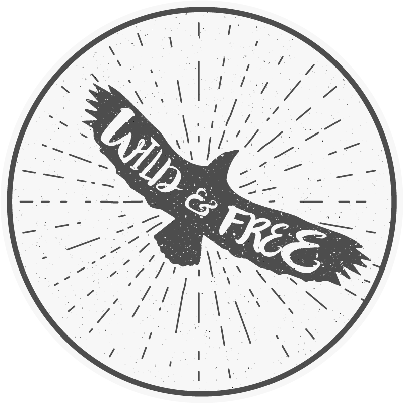 Vinyl Teppich Spruch wild&free kreis - TenStickers