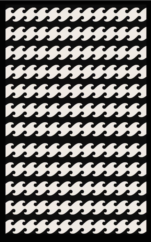 Vinyl Teppich gestreift monochrome wellenlinien - TenStickers