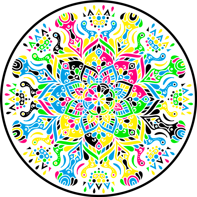 Vinyl Teppich Mandala lebendiges mandala - TenStickers