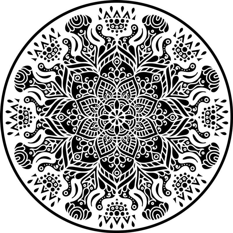 Vinyl Teppich Mandala kompliziertes mandala-design - TenStickers