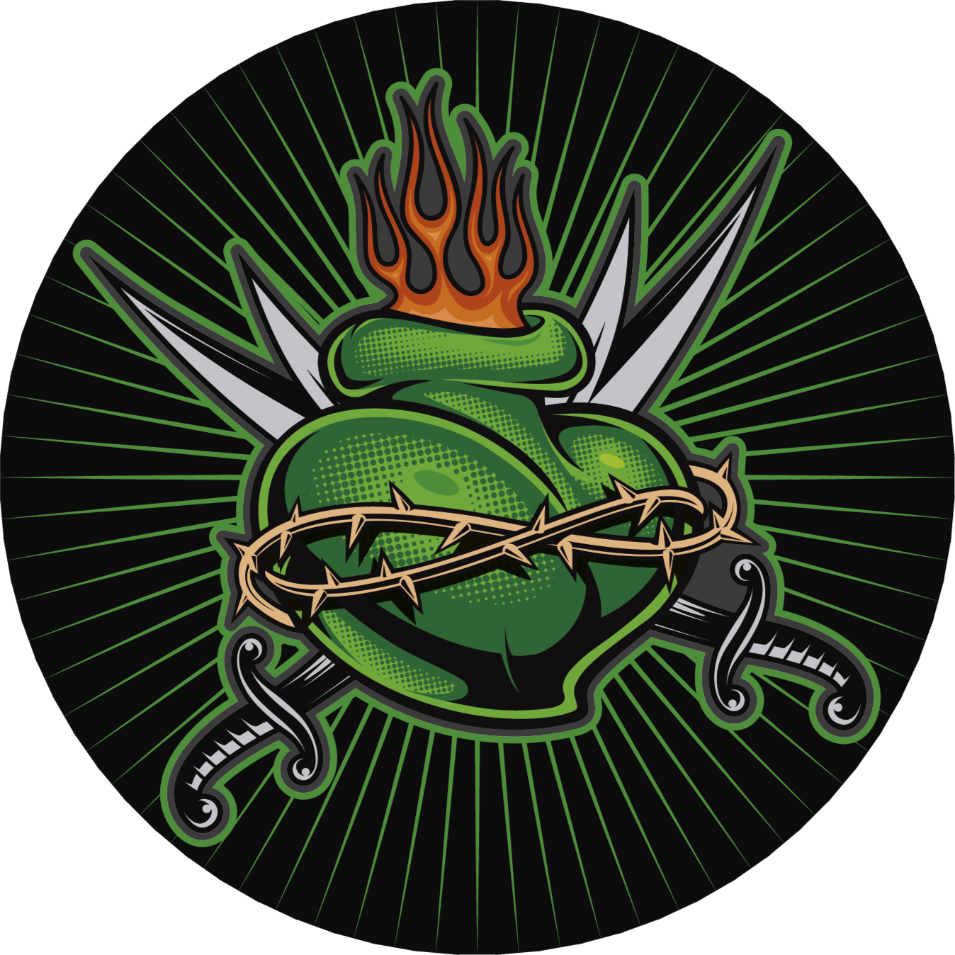 Vinyl Teppich Spiele feuriges schwertherz - TenStickers