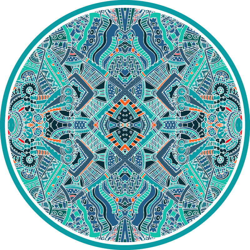 Vinyl Teppich Mandala mandala-zirkularität - TenStickers