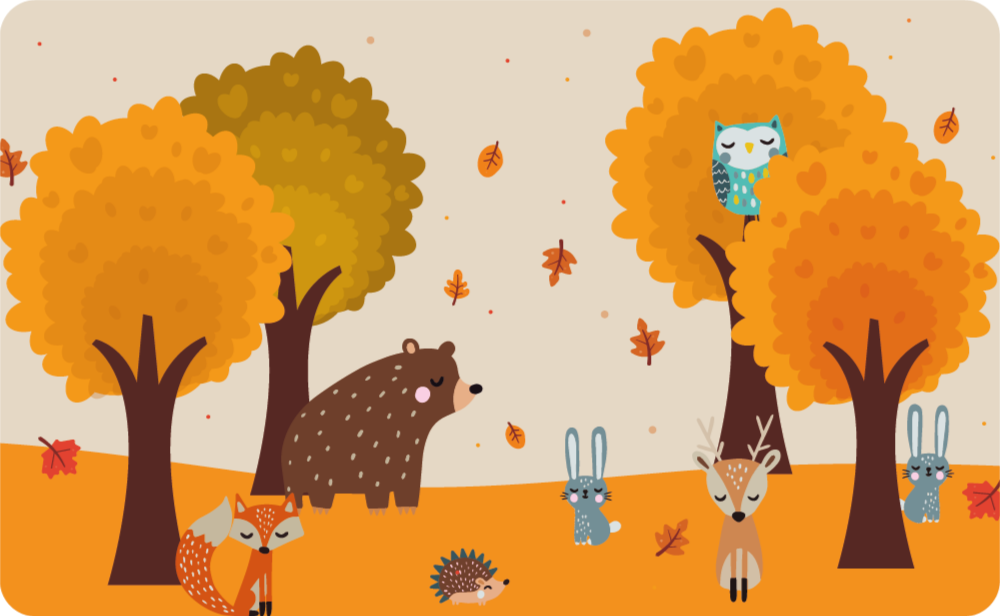 Vinyl Teppich Kinder herbstliche waldfreunde - TenStickers