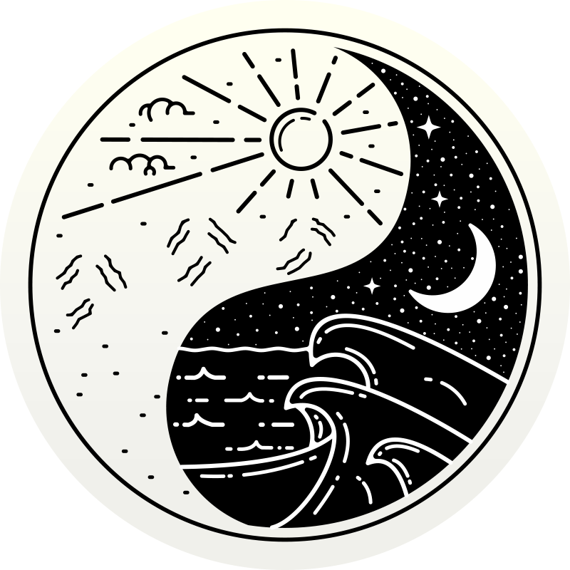 Vinylteppich modern Yin yang sonne und mond - TenStickers