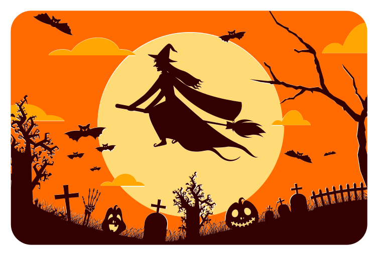Vinyl Teppich Halloween gruselige halloween-silhouette - TenStickers