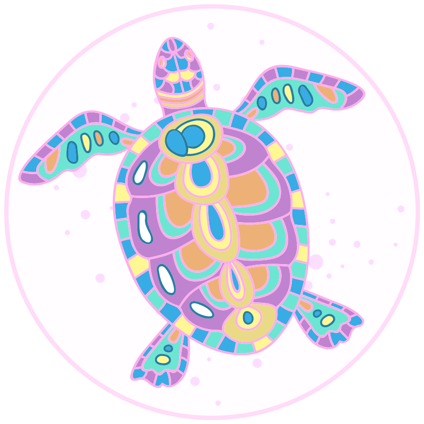 Vinyl Teppich Kinder bunte schildkrötenillustration - TenStickers