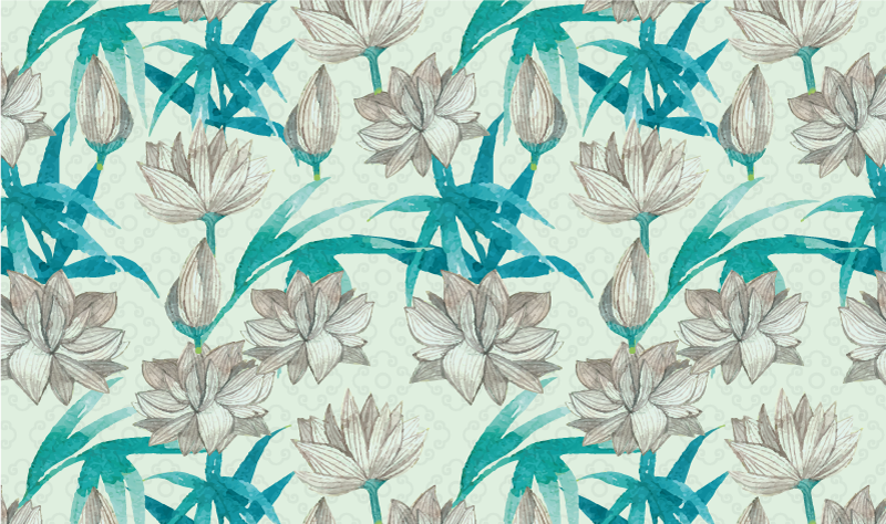 Vinyl Teppich Blumen florale pastelltöne - TenStickers