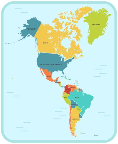 Vinylteppich Weltkarte Amerika in der mitte - TenStickers