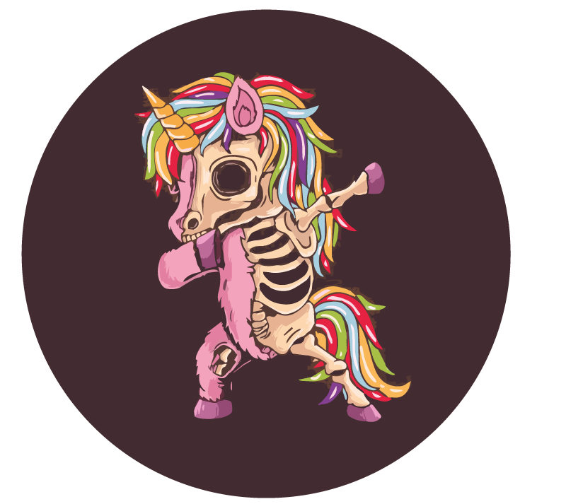 Vinylteppich Tiere Einhorn zombie tupfen illustration - TenStickers