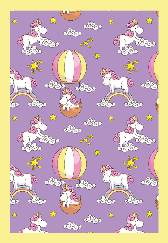 Vinyl Teppich Kinder verspieltes einhorn-muster - TenStickers