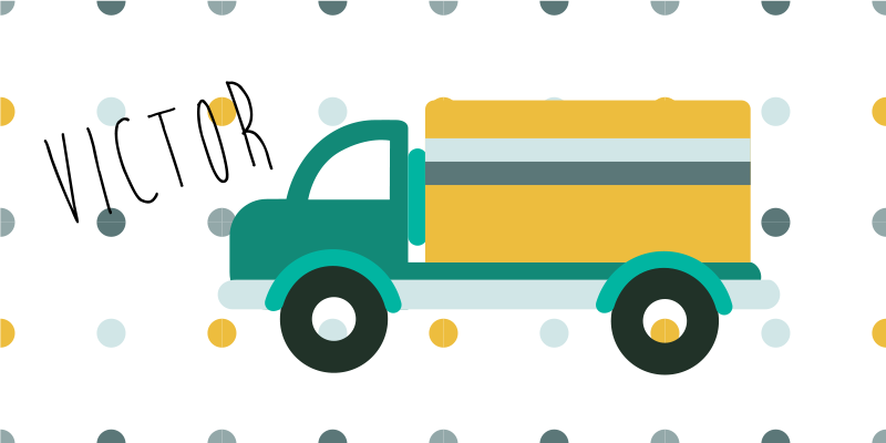 Vinyl Teppich mit Namen anpassbarer lkw - TenStickers