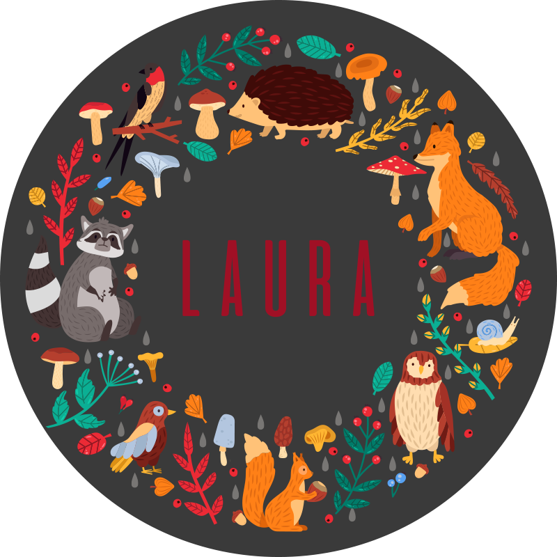 Vinyl Teppich Baby personalisierter wald - TenStickers