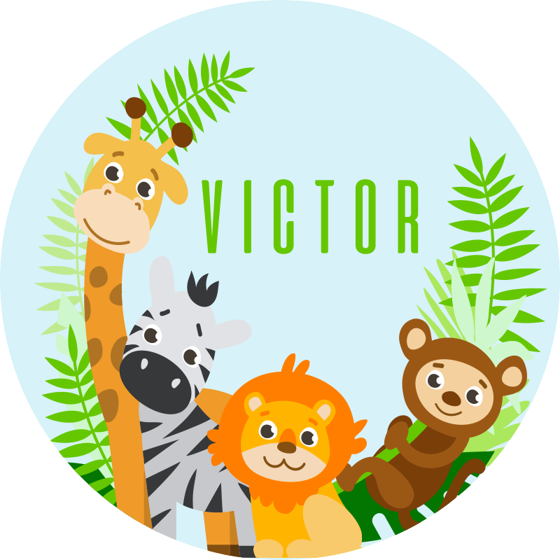 Vinyl Teppich mit Namen anpassbare safari - TenStickers