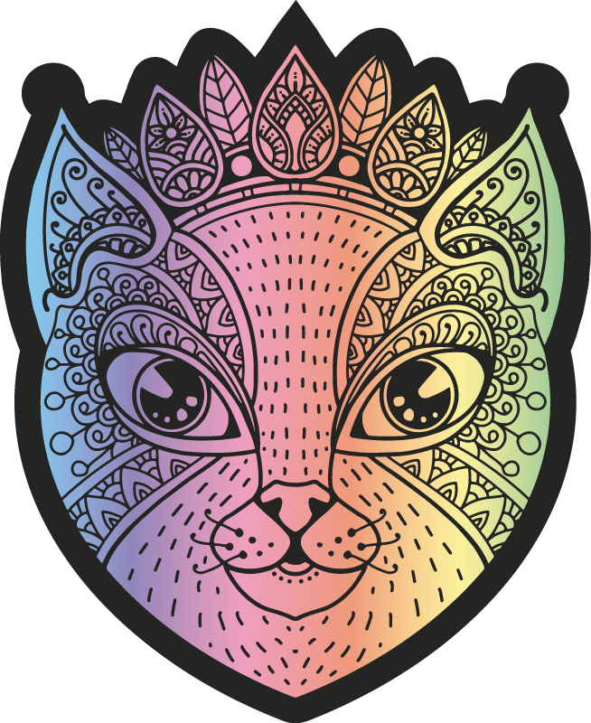 Vinyl Teppich Tiere mandala-katzenillustration - TenStickers