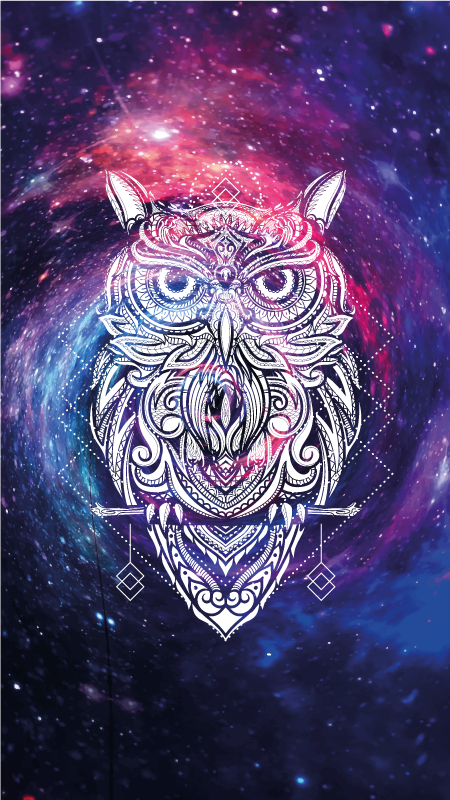 Vinyl Teppich Tiere kosmische eulenillustration - TenStickers