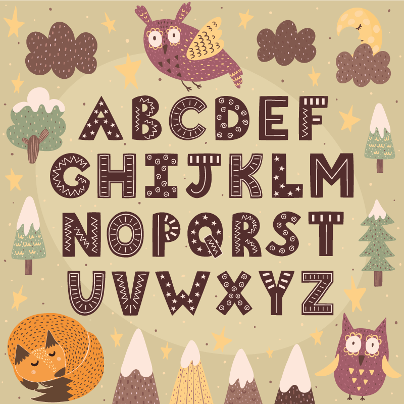 Vinyl Teppich Alphabet alphabet-kinderzimmer - TenStickers