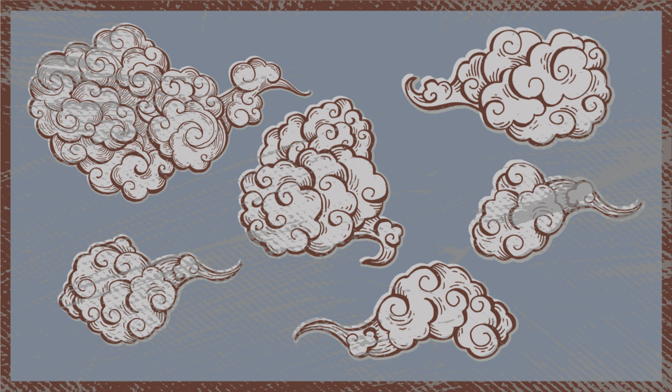 Vinyl Teppich Schlafzimmer kunstvolle wolkenmotive - TenStickers