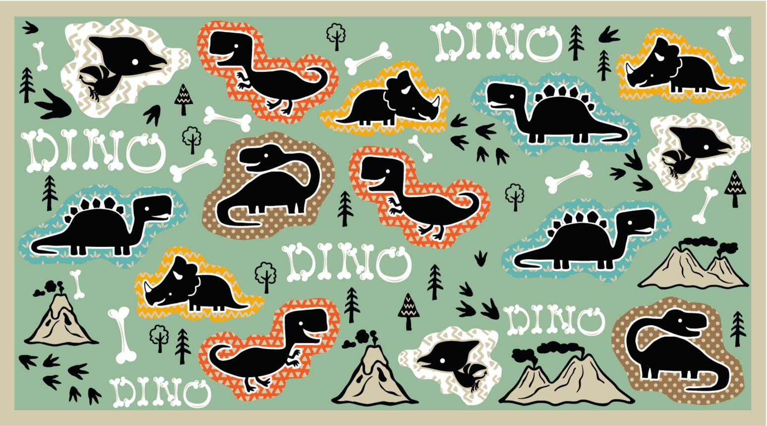 Vinylteppich kindlich dinosaurier-spielplatz - TenStickers
