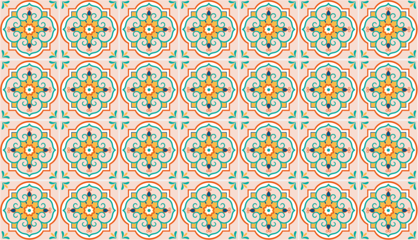 Vinylteppich Mosaik Quadratisches buntes Design - TenStickers