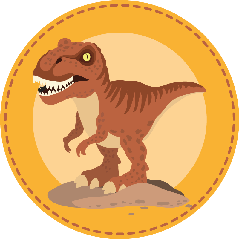 Vinyl Teppich Kinder runder teppich mit dinosauriern - TenStickers