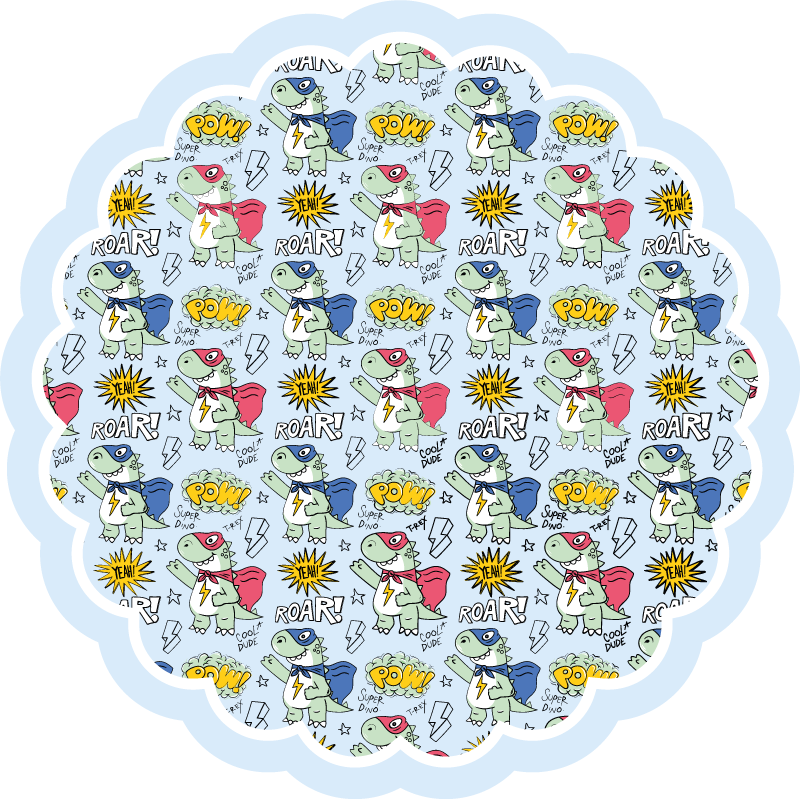 Vinyl Teppich Kinder superhelden-dinos - TenStickers