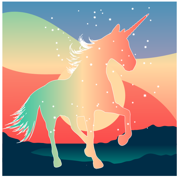 Vinyl Teppich Kinder magische einhornsilhouette - TenStickers
