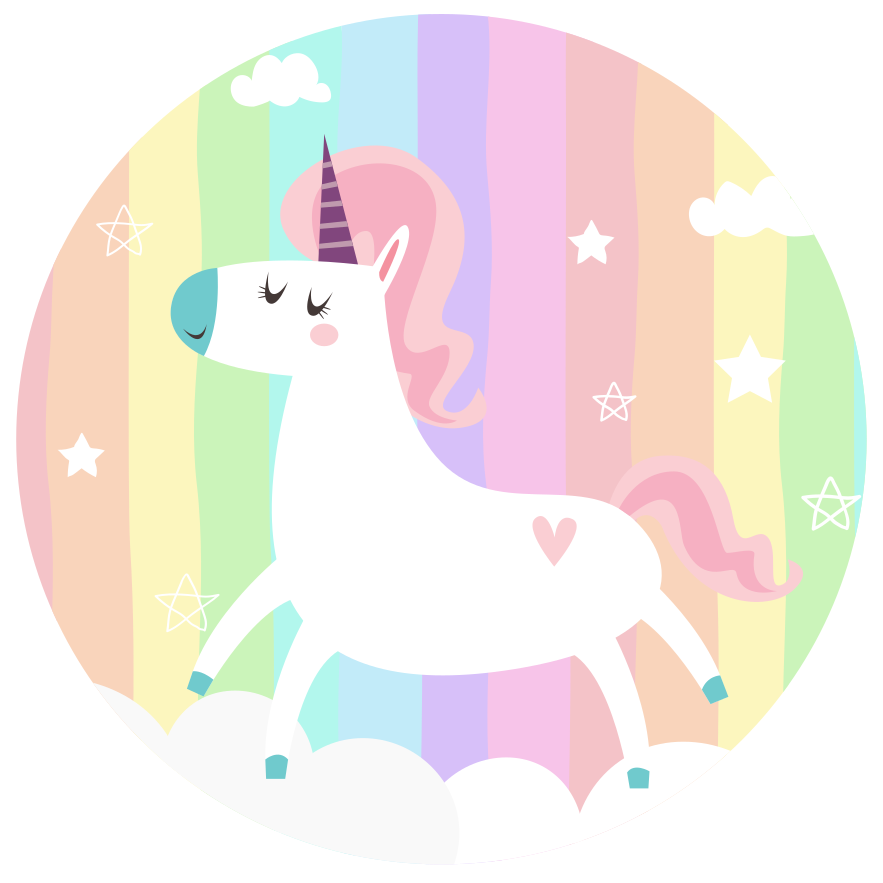 Vinyl Teppich Kinder einhorn regenbogen dekor - TenStickers