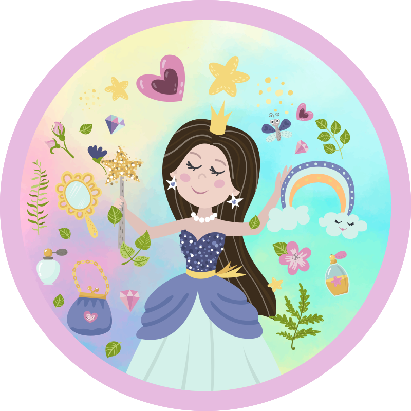 Vinyl Teppich Kinder märchenprinzessin - TenStickers