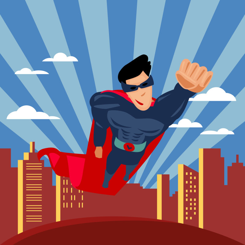 Vinylteppich kindlich Superhelden fliegen - TenStickers