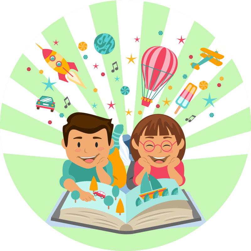 Vinyl Teppich Kinder fantasievolles lesen - TenStickers