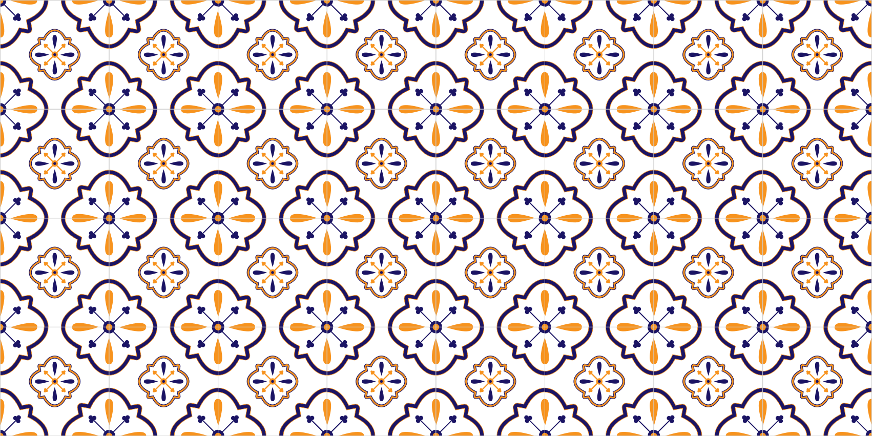 Vinyl Teppich Küche nachbildung einer blumenfliese - TenStickers