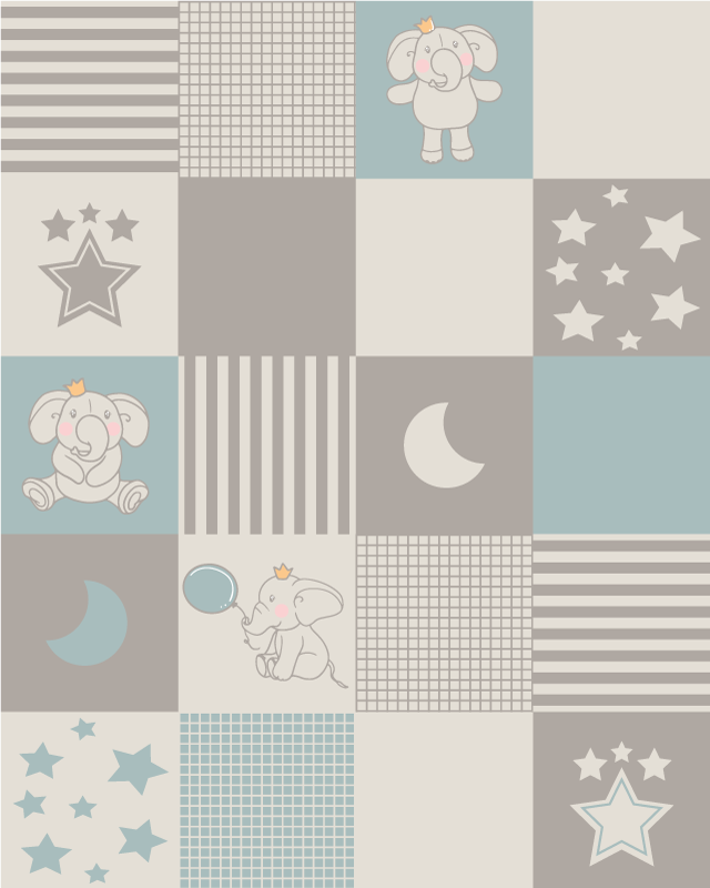 Vinyl Teppich Baby patchwork-kinderzimmer - TenStickers
