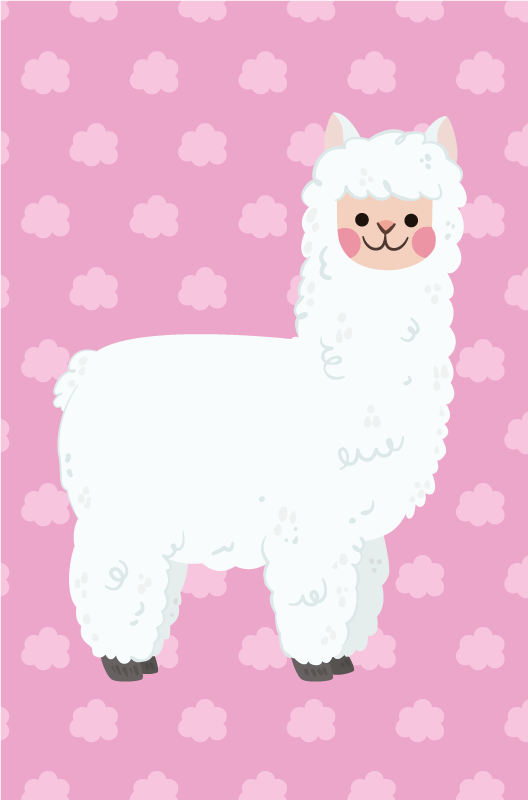 Vinyl Teppich Baby wolkige lamaillustration - TenStickers