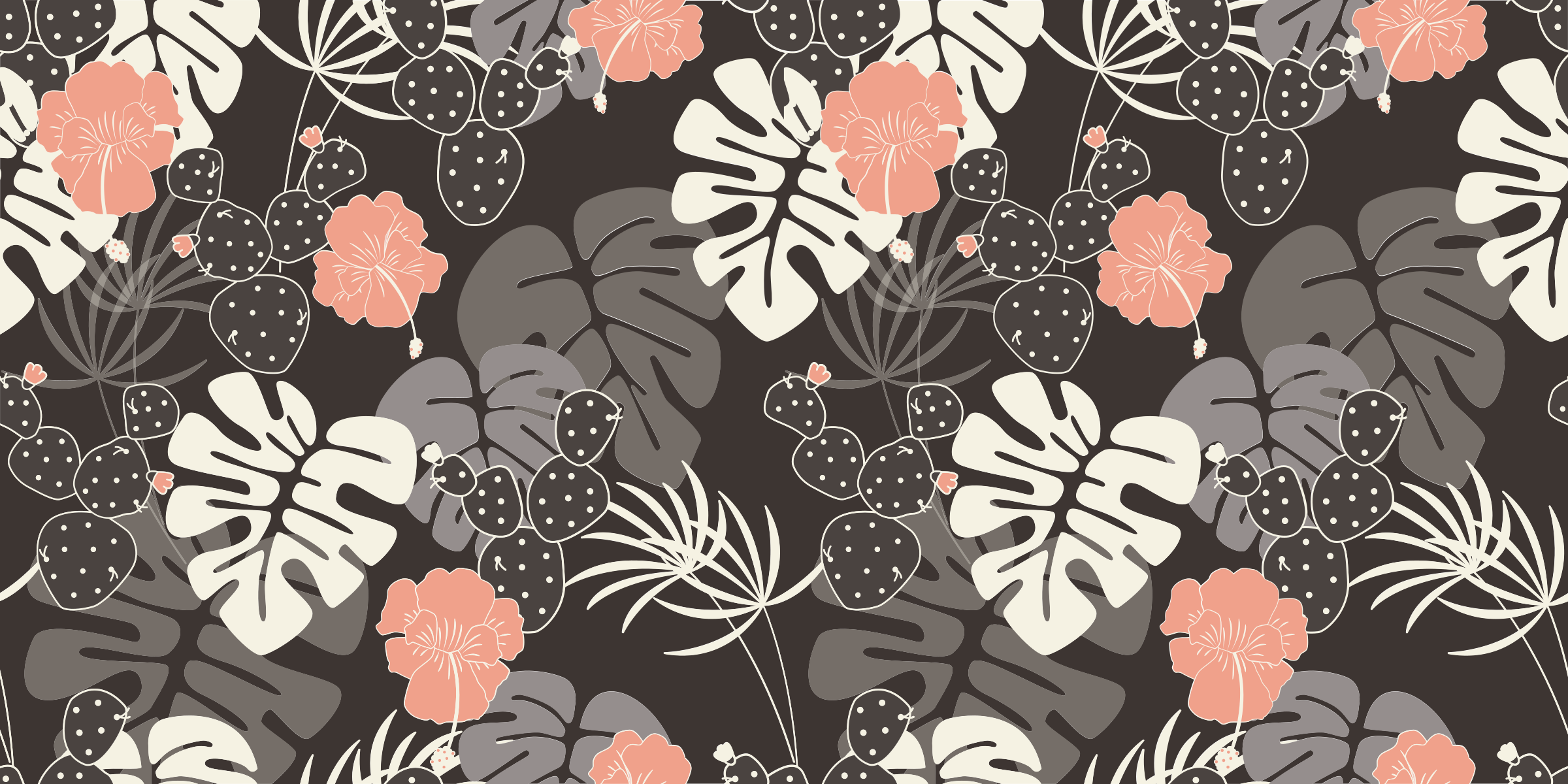 Vinyl Teppich Blumen tropisches schwarzes design - TenStickers