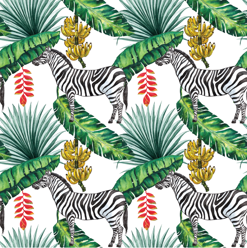 Vinyl Teppich Tiere tropisches zebra - TenStickers