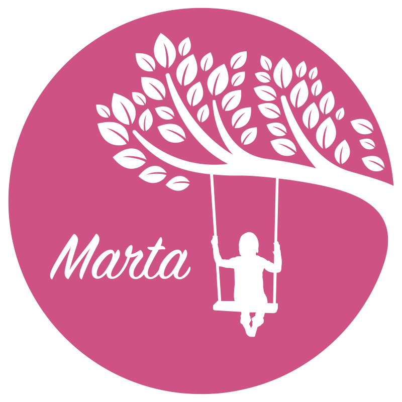 Vinylteppich kindlich Mädchen auf schaukel rosa Hintergrund - TenStickers