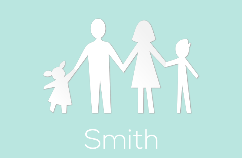 Vinylteppich mit Name Familienmitglieder mit Namen - TenStickers