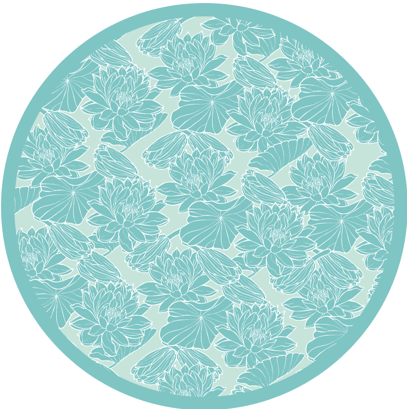 Vinyl Teppich Blumen blumenmotiv kreis - TenStickers