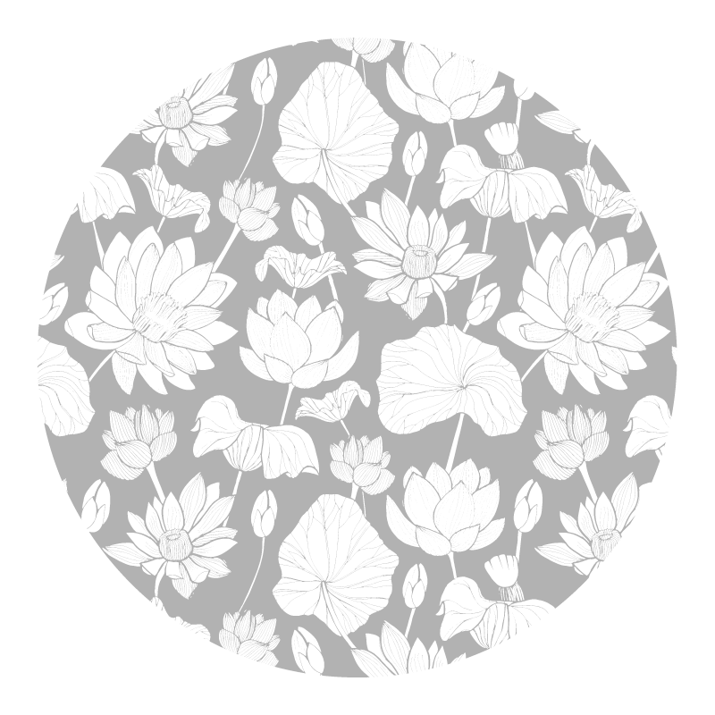 Vinyl Teppich Blumen floral monochrom - TenStickers