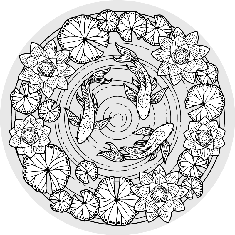 Vinyl Teppich Tiere koi-fische gelassenheit - TenStickers