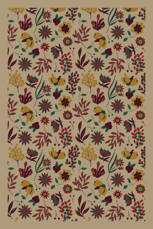 Vinyl Teppich Blumen herbstliche botanische motive - TenStickers